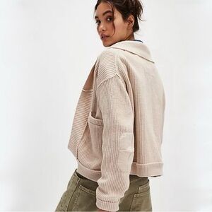 We The Free Worn Thru Surplus Cardi Champagne Dream NWT Size Large Cardigan Tan